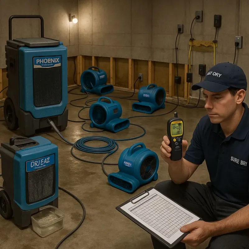 Structural Drying and Dehumidification process in Johns Creek, GA